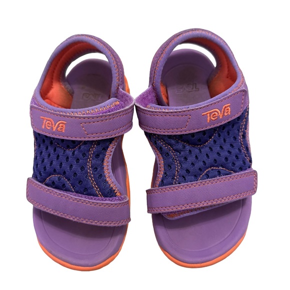 Teva Kids' Psyclone XLT Purple and Orange Sandal - Picture 3 of 5